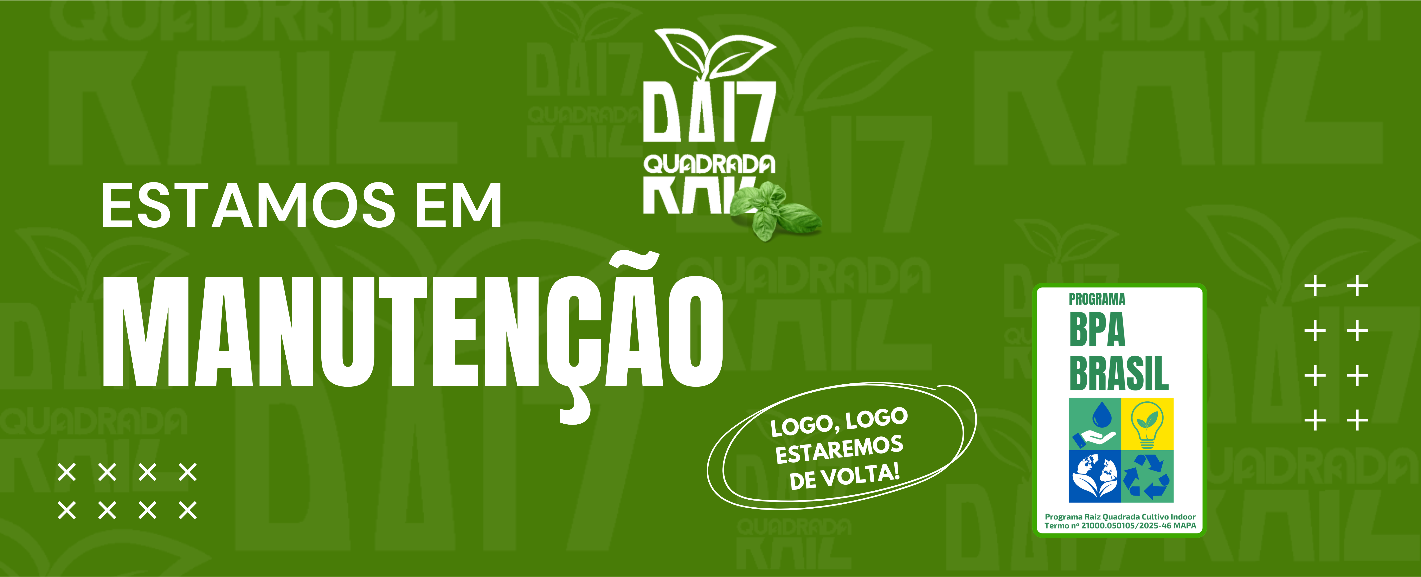 Site em Manutenção - Raiz Quadrada